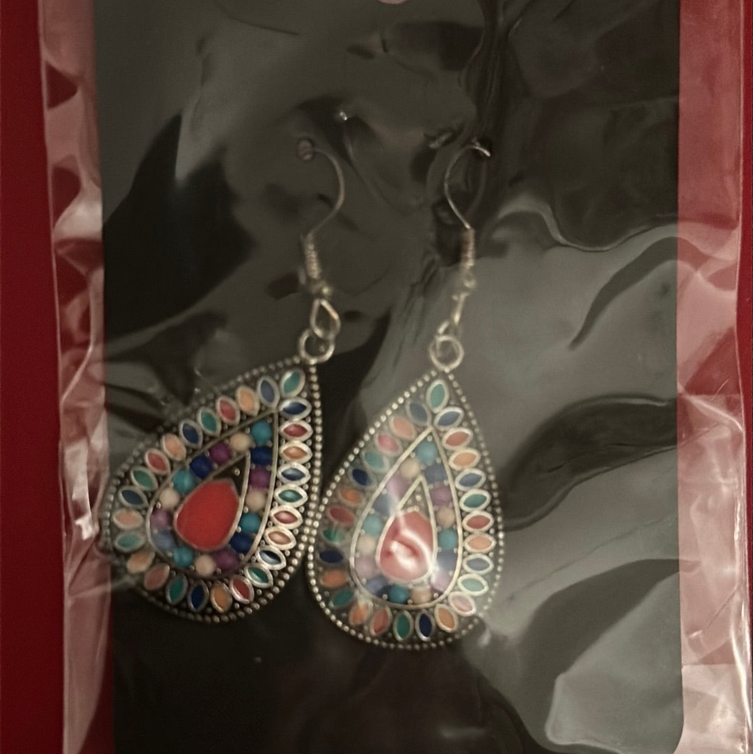 Pink mosaic earrings