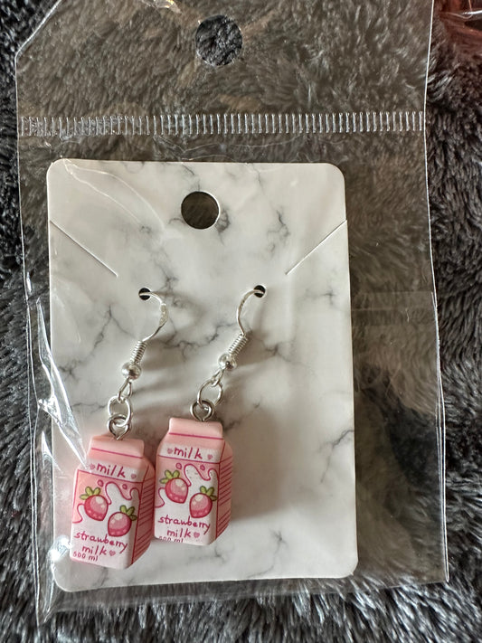 Strawberry milk earrings