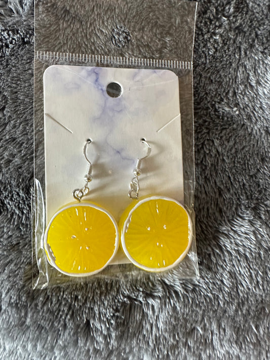 Lemon slice earrings
