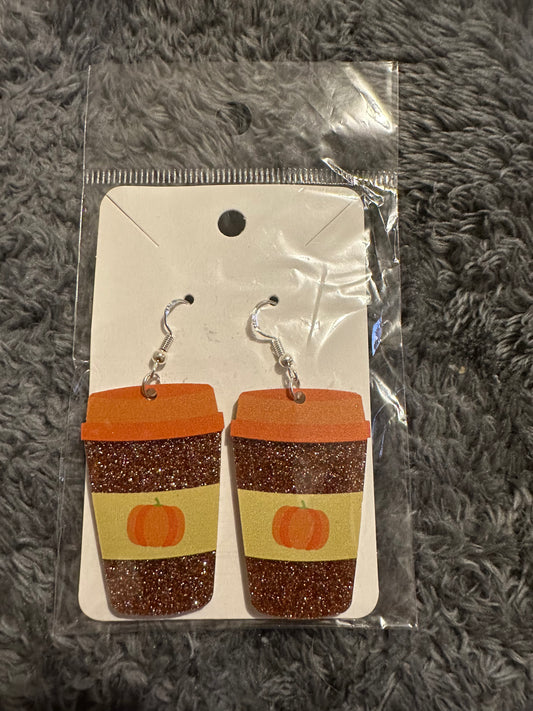 Pumpkin spice latte earrings
